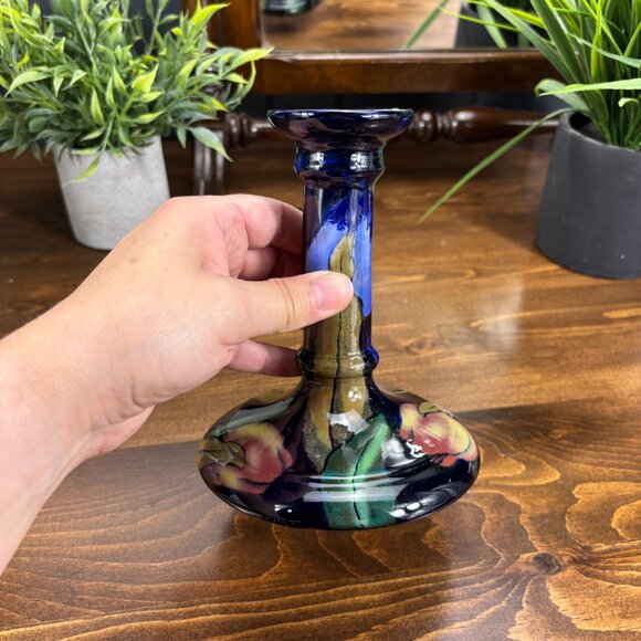 Vintage Candle Holder Royal Stanley Jacobean Hand Painted Pottery Candle Stick - Picture 8 of 15